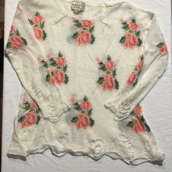 Wildfox White and Pink Floral Sweater - Picture 2 of 14